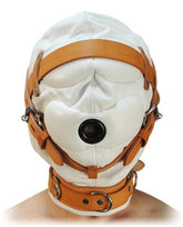 Total Sensory Deprivation White Leather Hood - Medium-Large